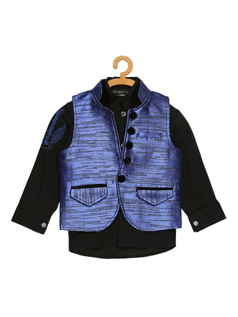 

Actuel Boys Blue & Black Waistcoat With Shirt