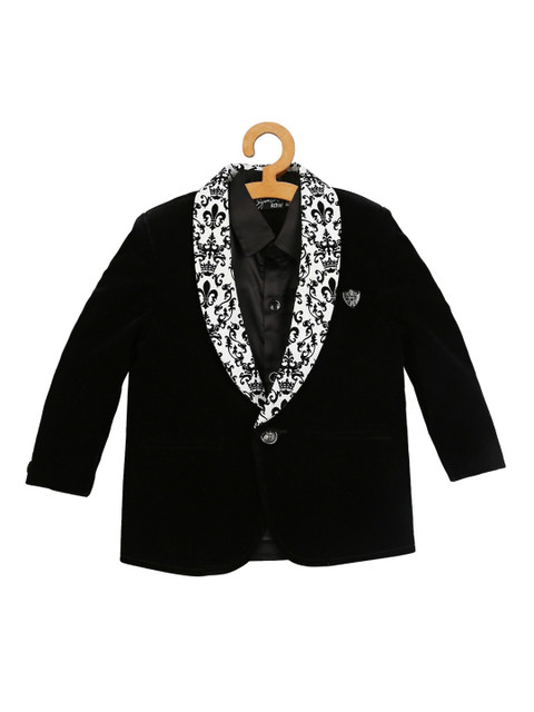 

Actuel Boys Black Velvet Blazers with Satin Shirt