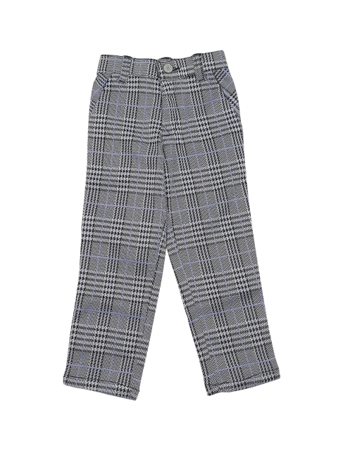 Actuel Boys Navy Blue Checked Corduroy Trousers