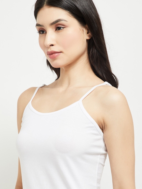 

max Women White Solid Pure Cotton Non-Padded Camisole