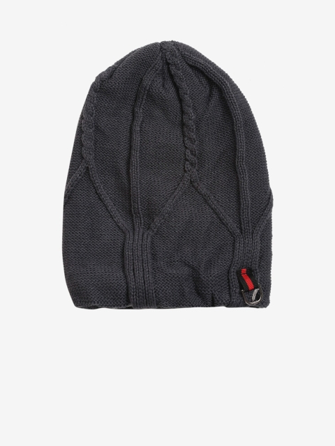 

LOOM LEGACY Men Grey Acrylic Beanie