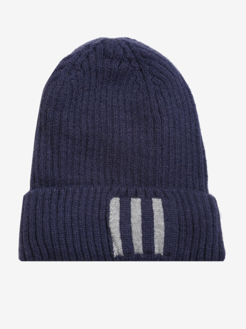 

LOOM LEGACY Men Blue & White Acrylic Wool Beanie