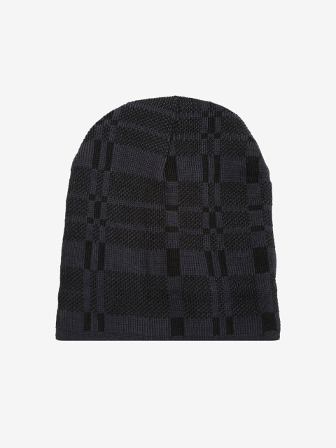 

LOOM LEGACY Men Grey & Black Wool Beanie