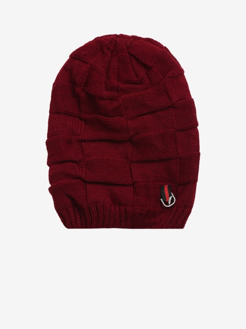 

LOOM LEGACY Men Maroon Acrylic Wool Beanie