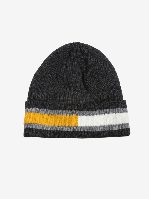 

LOOM LEGACY Men Charcoal & White Wool Beanie