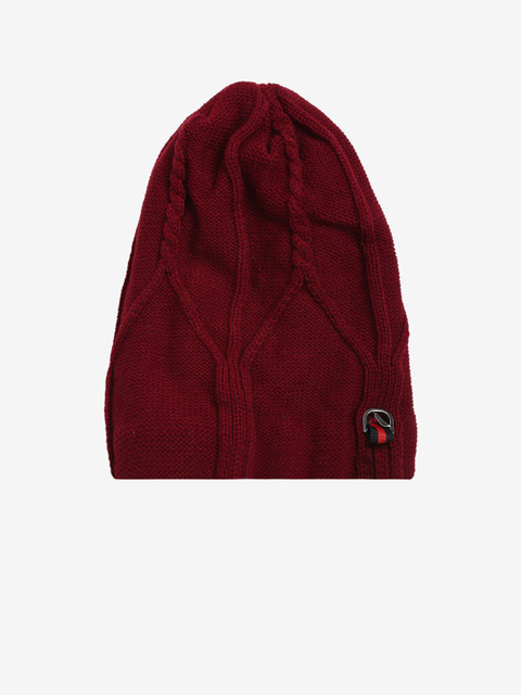 

LOOM LEGACY Men Maroon Acrylic Wool Beanie