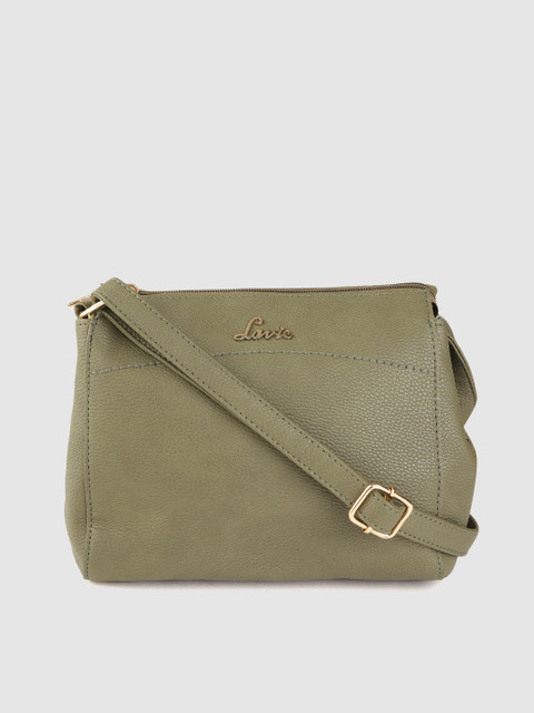 

Lavie Women Olive Green Solid Structured Sling Bag