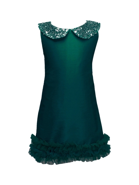 

Hopscotch Green Peter Pan Collar A-Line Dress