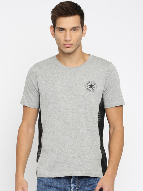 

Converse Men Grey Melange Solid Round Neck T-Shirt