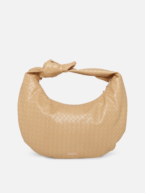 

ALDO Yellow Woven Design Half Moon Hobo Bag