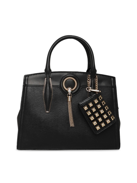 

ALDO Black Structured Handheld Bag with Tasselled