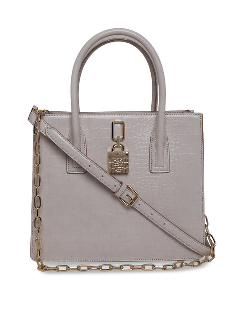 

ALDO Beige Textured PU Structured Handheld Bag