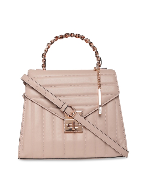 

ALDO Pink Textured PU Structured Satchel with Quilted