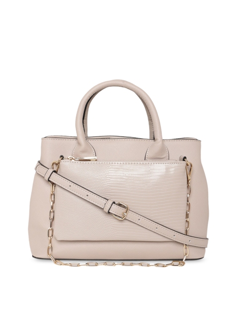 

ALDO Beige Textured PU Structured Handheld Bag