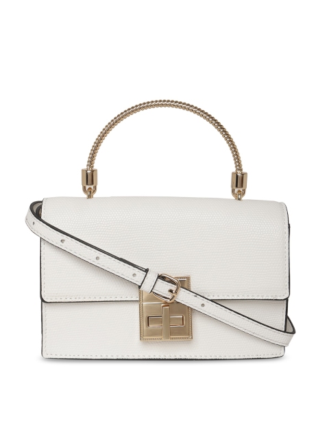 

ALDO White PU Structured Satchel with Tasselled