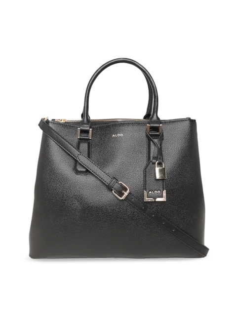

ALDO Black Textured Structured Handheld Bag