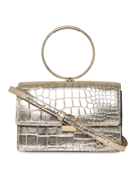 

ALDO Gold-Toned Animal PU Structured Handheld Bag with Quilted
