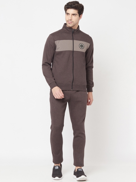 

Octave Men Brown Solid Cotton Track Suit