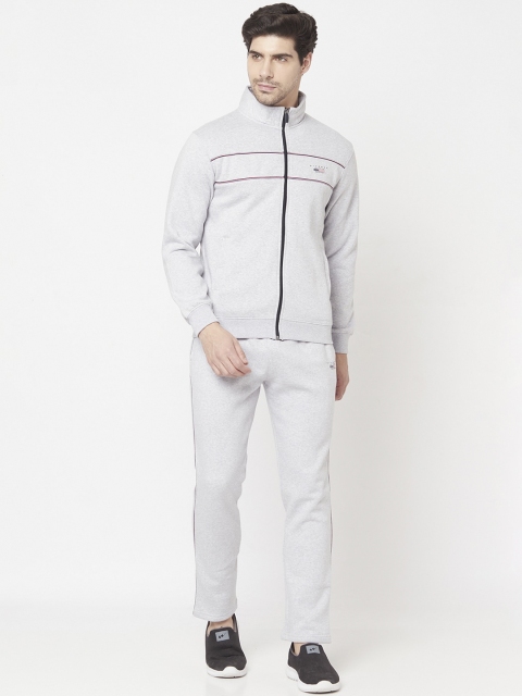 

Octave Men Grey Solid Cotton Tracksuit