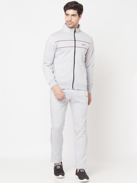 

Octave Men Grey Solid Cotton Tracksuit