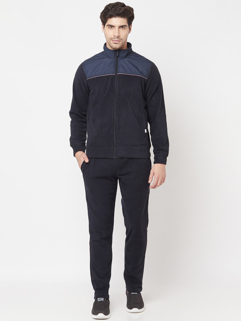 

Octave Men Navy Blue Solid Cotton Tracksuit