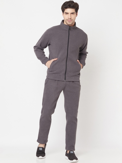 

Octave Men Grey Solid Cotton Tracksuit
