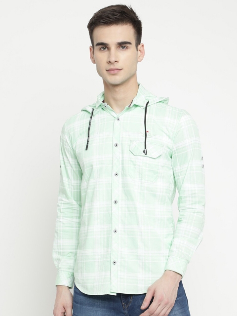 

V2 Value & Variety Men Green Tartan Checks Opaque Checked Casual Shirt