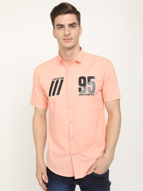 

V2 Value & Variety Men Peach Printed Casual Shirt