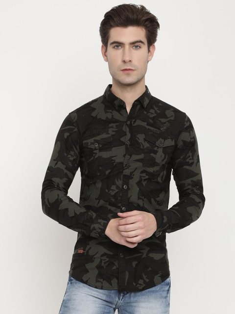 

V2 Value & Variety Men Green Opaque Camouflage Printed Casual Shirt