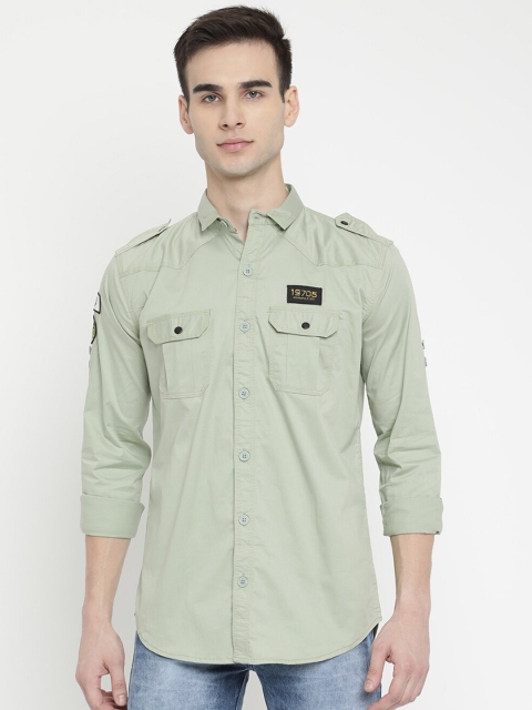 

V2 Value & Variety Men Green Opaque Casual Shirt