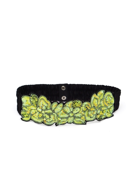 

Diwaah Women Green & Black Embellished Elasticated Belt