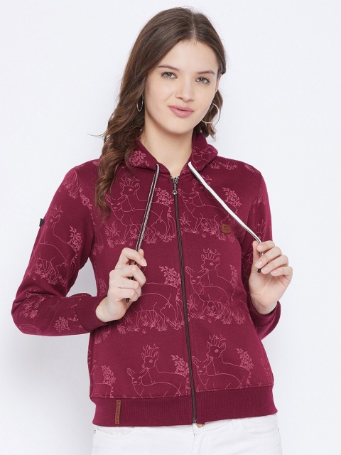 

FirstKrush Women Maroon Hooded Sweatshirt