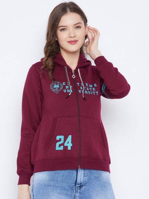 

FirstKrush Women Maroon Hooded Sweatshirt