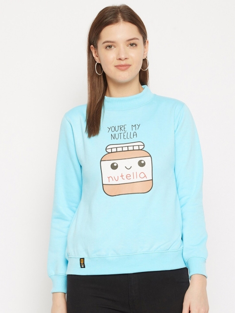 

FirstKrush Women Blue & Brown Printed Sweatshirt