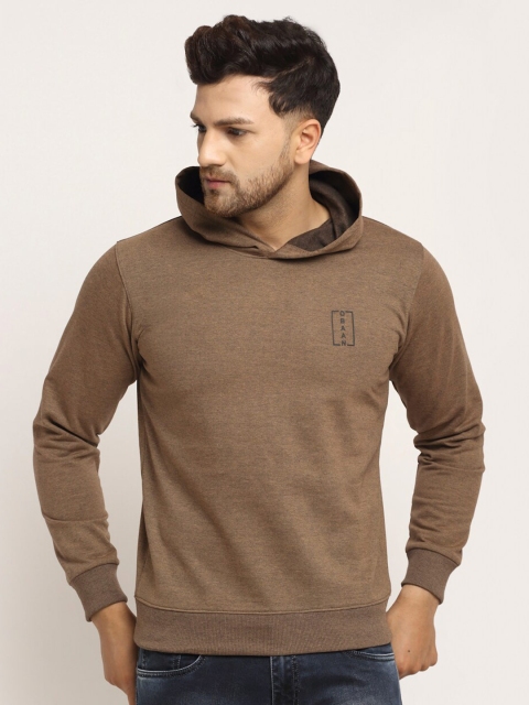 

Obaan Men Brown Hooded Sweatshirt