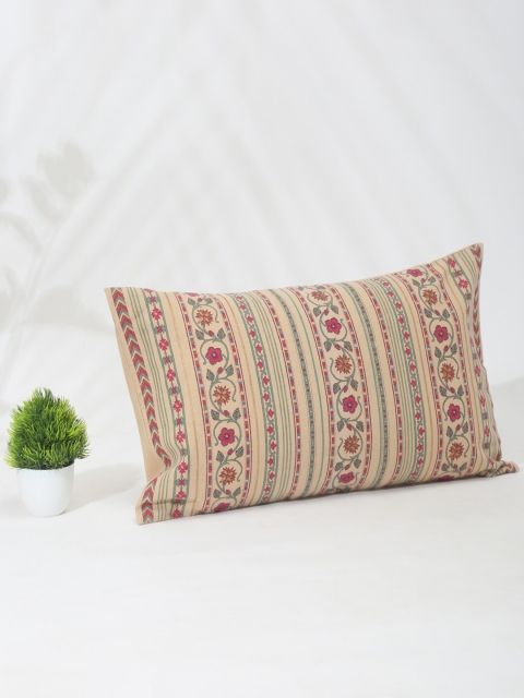 

Fabindia Fuchsia & Beige Floral Rectangle Cushion Covers