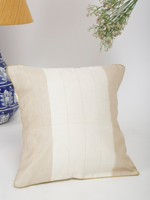 

Fabindia Beige & White Striped Square Cushion Covers