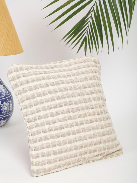 

Fabindia Beige & Off White Striped Square Cushion Covers