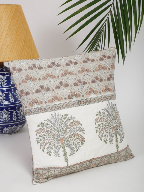 

Fabindia Taupe & Brown Ethnic Motifs Square Cushion Covers