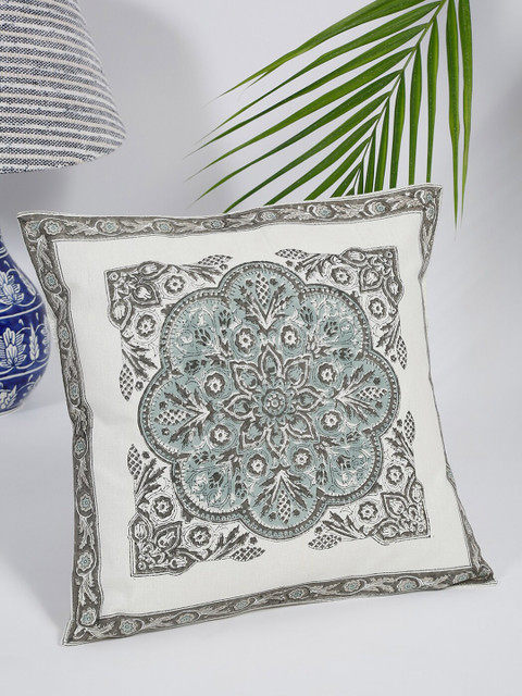 

Fabindia Grey & White Ethnic Motifs Square Cushion Covers