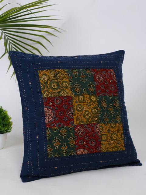 

Fabindia Navy Blue & Maroon Ethnic Motifs Square Cushion Covers