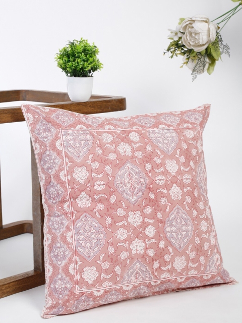 

Fabindia Peach-Coloured & Grey Ethnic Motifs Square Cushion Covers