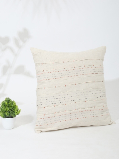 

Fabindia Grey & Beige Embroidered Square Cushion Covers