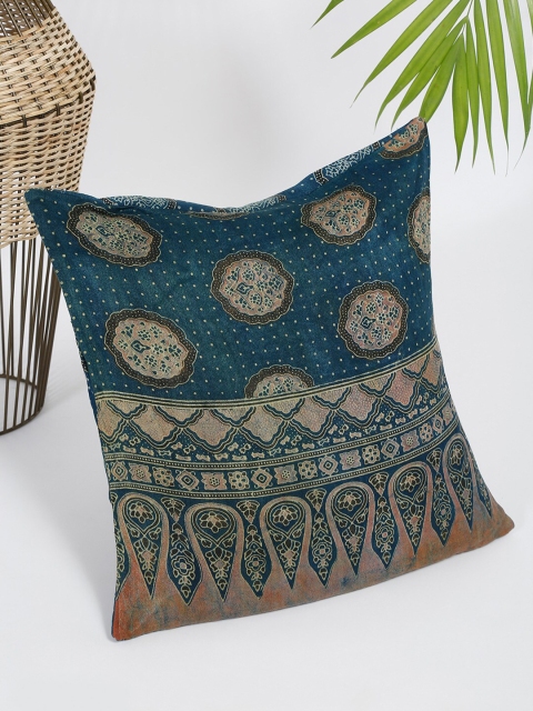 

Fabindia Navy Blue Ethnic Motifs Square Cushion Covers