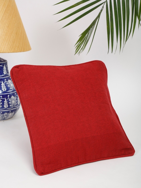 

Fabindia Red Solid Square Cushion Covers