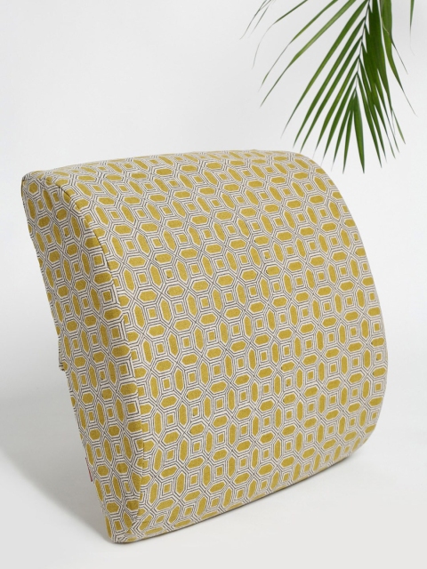 

Fabindia Yellow & Off White Geometric Square Cotton Cushion Covers
