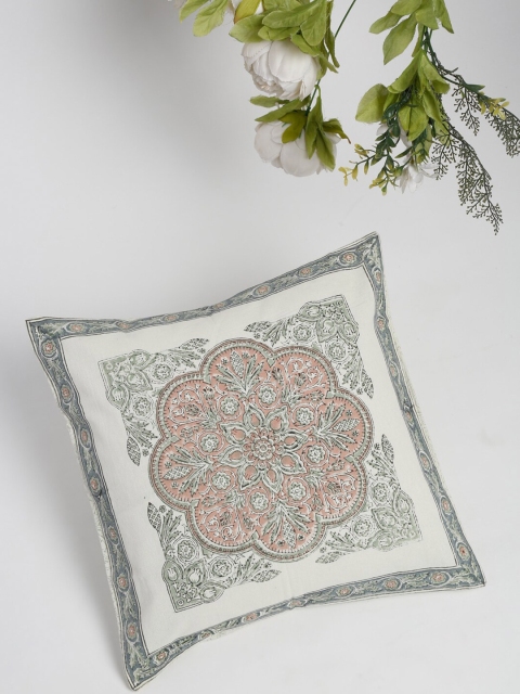 

Fabindia Pink & Grey Ethnic Motifs Printed Square Cushion Covers