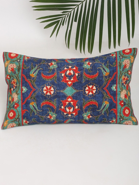 

Fabindia Blue & Red Pashav Iznal jaali Rectangle Cushion Covers