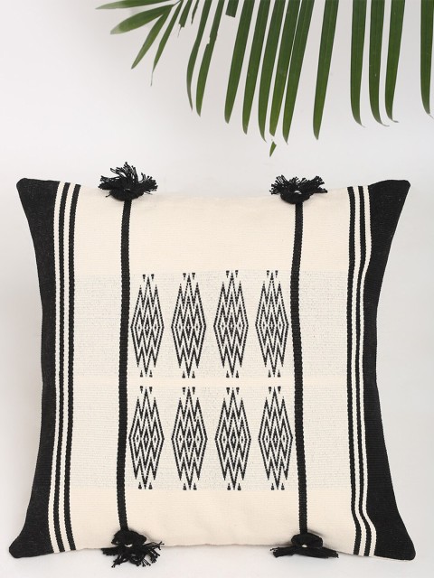 

Fabindia Black & Off White Ethnic Motifs Square Cushion Covers