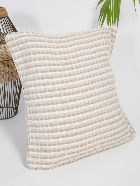 

Fabindia Beige & White Square Cushion Covers